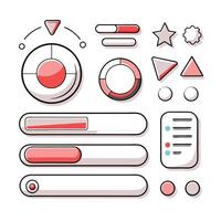 Simple Web UI elements kit graphic vector