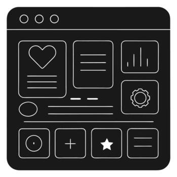 Simple Web UI elements kit graphic vector