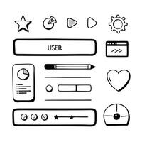 Simple Web UI elements kit graphic vector