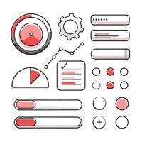 Simple Web UI elements kit graphic vector