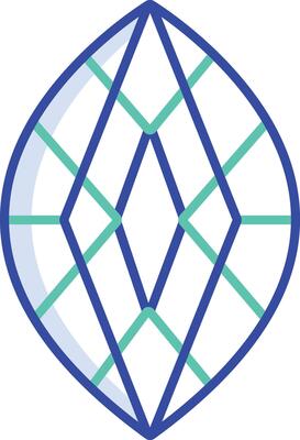 Diamond outline color illustration
