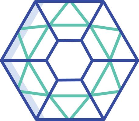 Diamond outline color illustration
