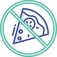 No Pizza outline color illustration vector