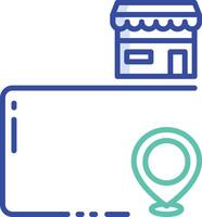 Store map outline color illustration vector