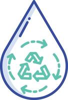 Hydro drop outline color illustration vector