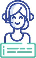 Customer Care outline color illustration vector