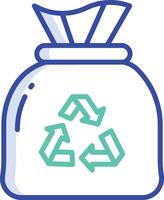 Recycle Trash outline color illustration vector