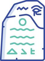 Rosetta Stone outline color illustration vector