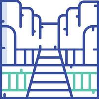 Temple outline color illustration vector