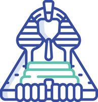 Sphinx outline color illustration vector