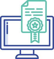 Certificate outline color illustration vector