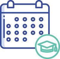 Calendar outline color illustration vector