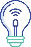 Light bulb outline color illustration vector