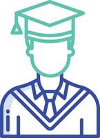 Graduate boy outline color illustration vector