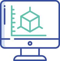Geology software outline color illustration vector