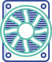 Fan outline color illustration vector
