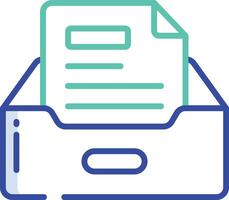Inbox outline color illustration vector