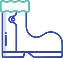 rubber boot outline color illustration vector