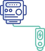 Battery Meter outline color illustration vector