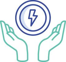 Save energy outline color illustration vector