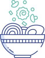 Ramen outline color illustration vector