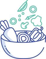 Vegetables outline color illustration vector
