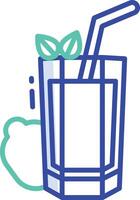 Mint lemonade Juice outline color illustration vector