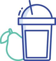 Guava juice outline color illustration vector