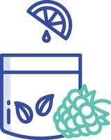 Raspberry outline color illustration vector