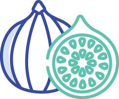 Fig slice outline color illustration vector