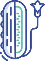 Cucumber slice outline color illustration vector