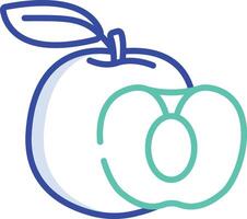 Peach slice outline color illustration vector