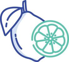 Lemon slice outline color illustration vector