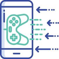 Mobile game outline color illustration vector