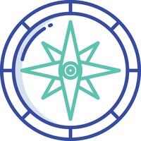 Compass outline color illustration vector