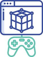 Web game outline color illustration vector