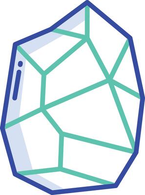 Rock and stone outline color illustration