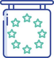 European union outline color illustration vector