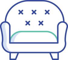Sofa outline color illustration vector