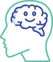 Positive thinking outline color illustration vector