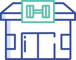 Gym outline color illustration vector