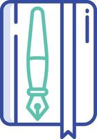 Diary outline color illustration vector