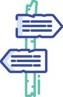 Sign board outline color illustration vector
