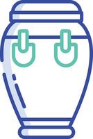 Conga outline color illustration vector