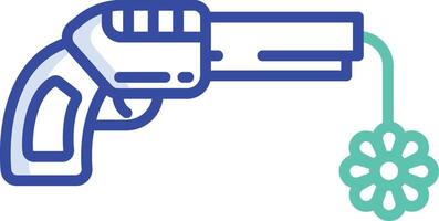 Gun flower outline color illustration vector