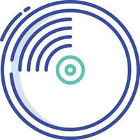 Vynil Disk outline color illustration vector