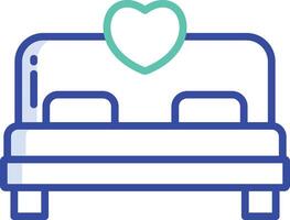 Bed outline color illustration vector