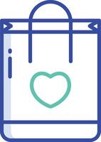 Bag outline color illustration vector