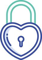 Lock outline color illustration vector