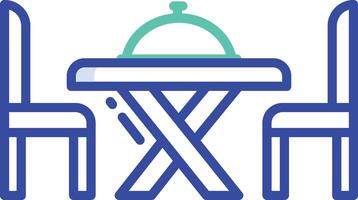 Dining Table outline color illustration vector